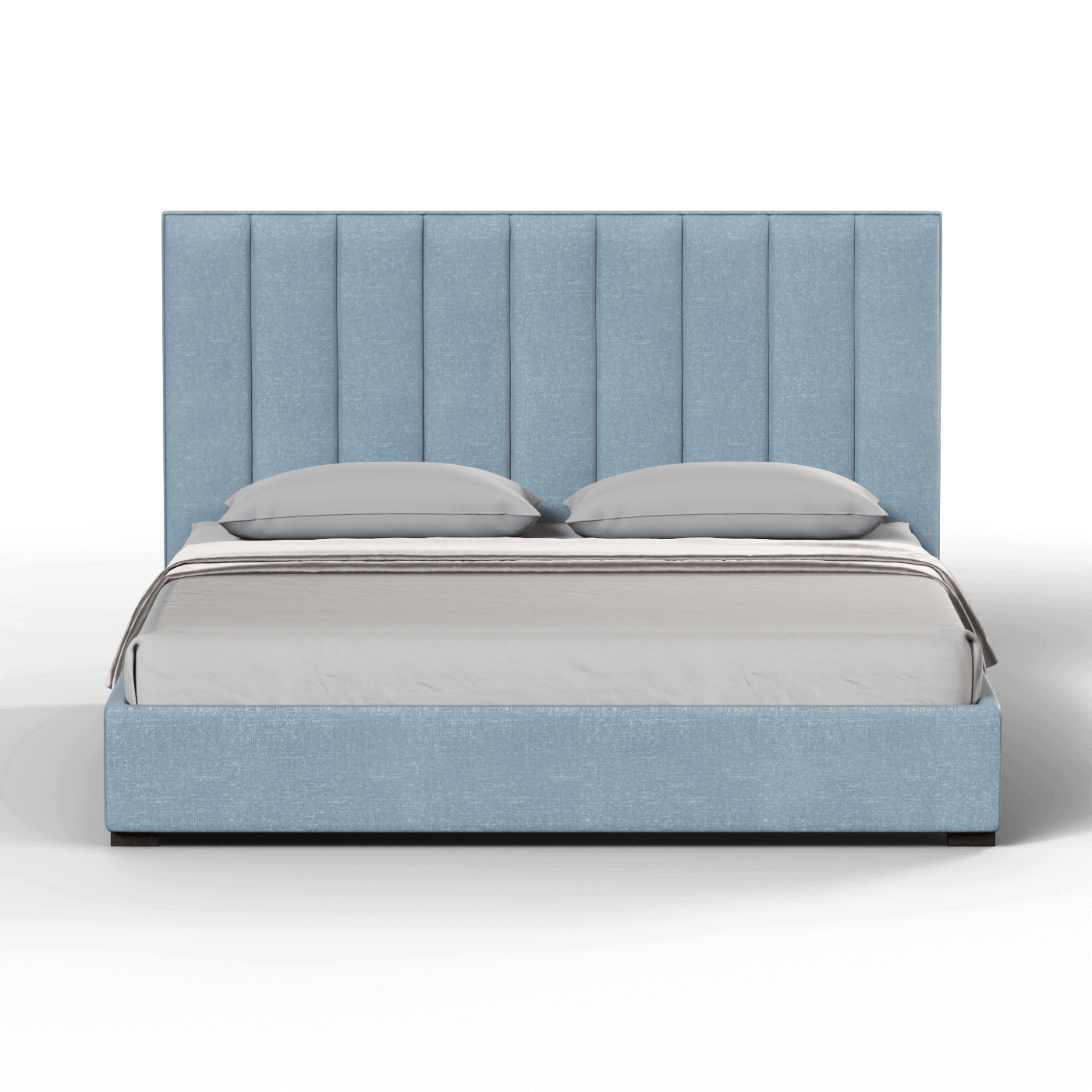 Lit à tête de lit haute Ava en tissu de luxe