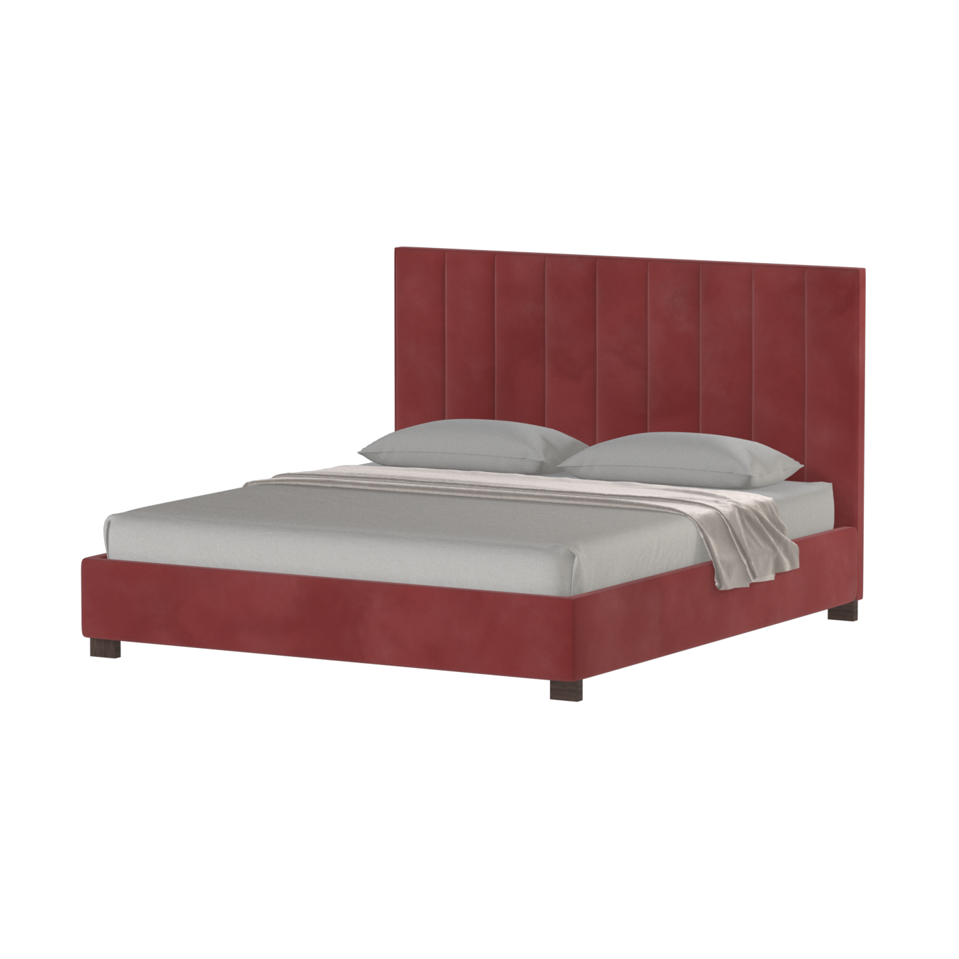 Ava High Headboard Bed in Luxe Fabric
