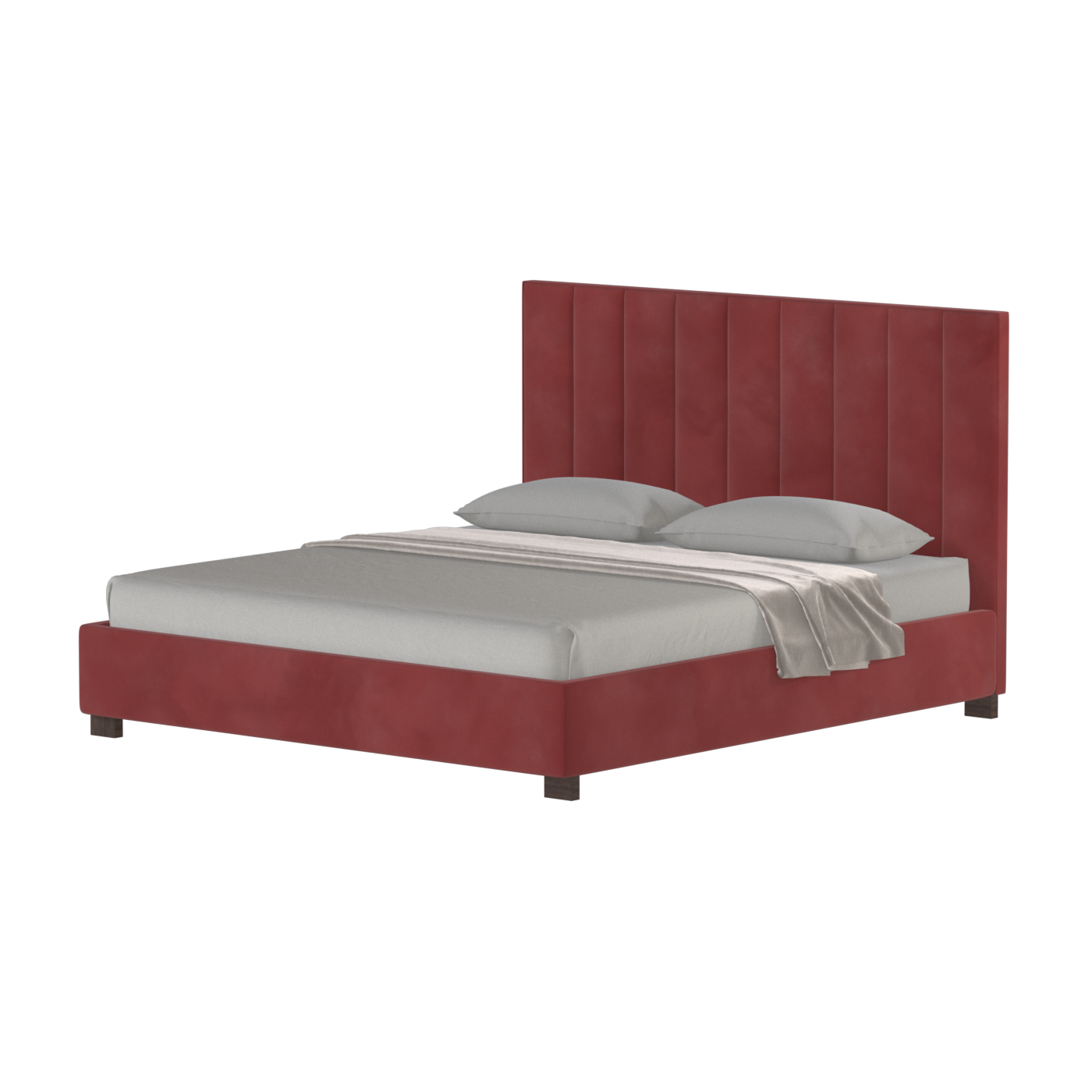 Ava High Headboard Bed in Luxe Fabric