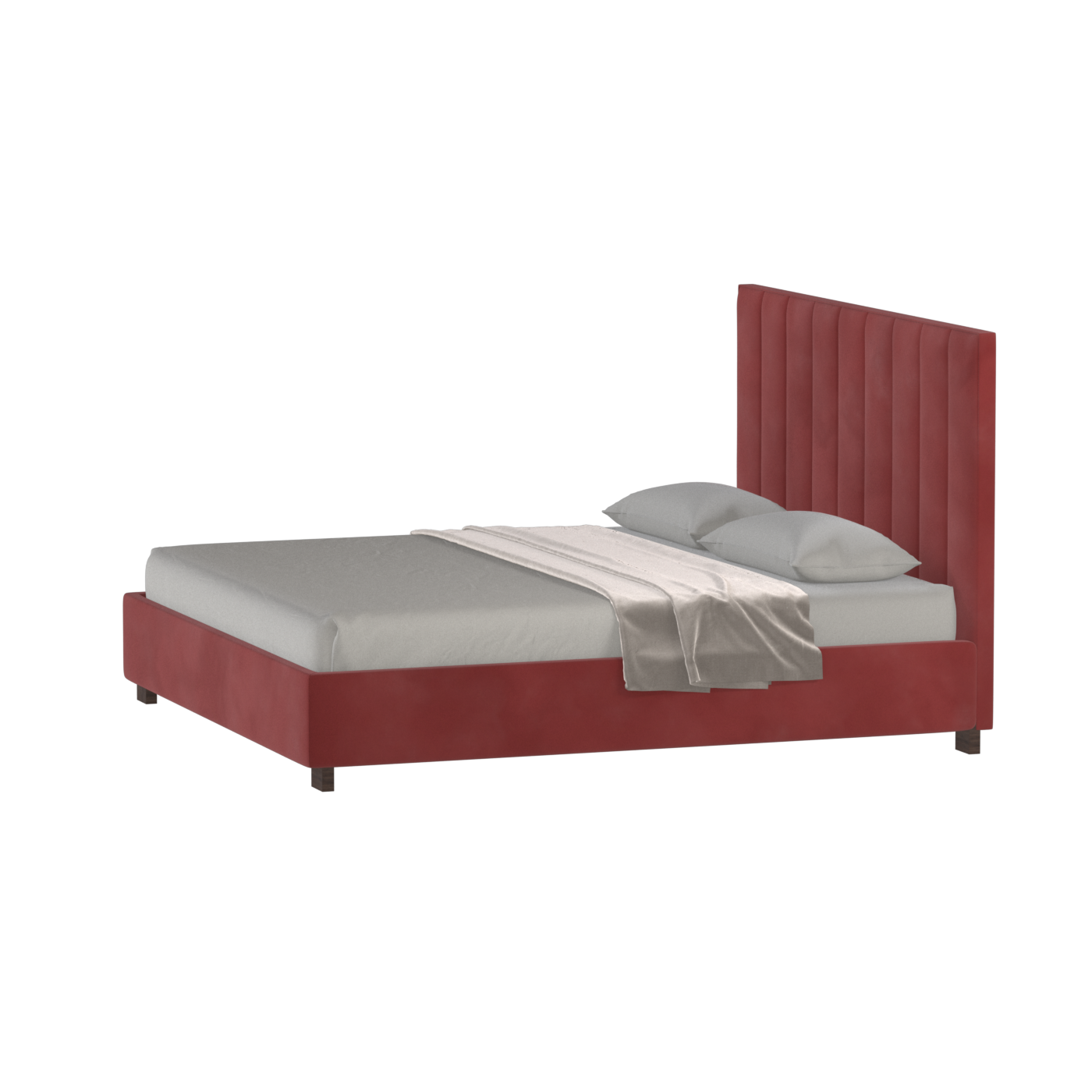 Ava High Headboard Bed in Luxe Fabric
