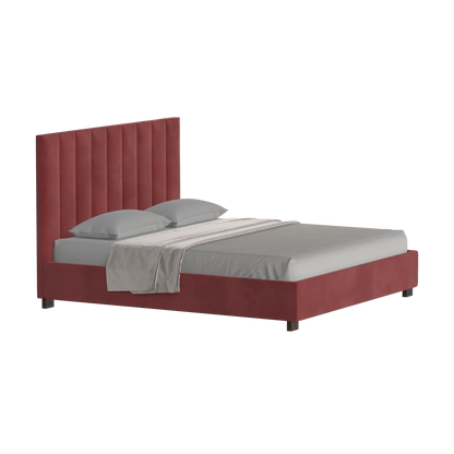 Ava High Headboard Bed in Luxe Fabric