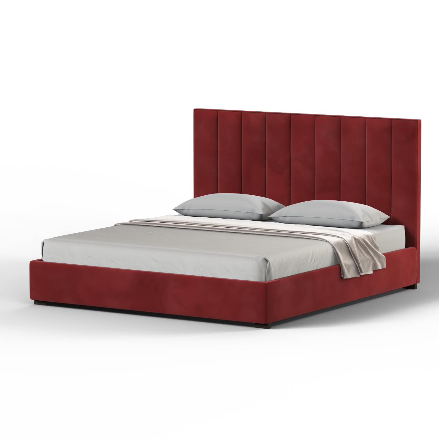Ava High Headboard Bed in Luxe Fabric