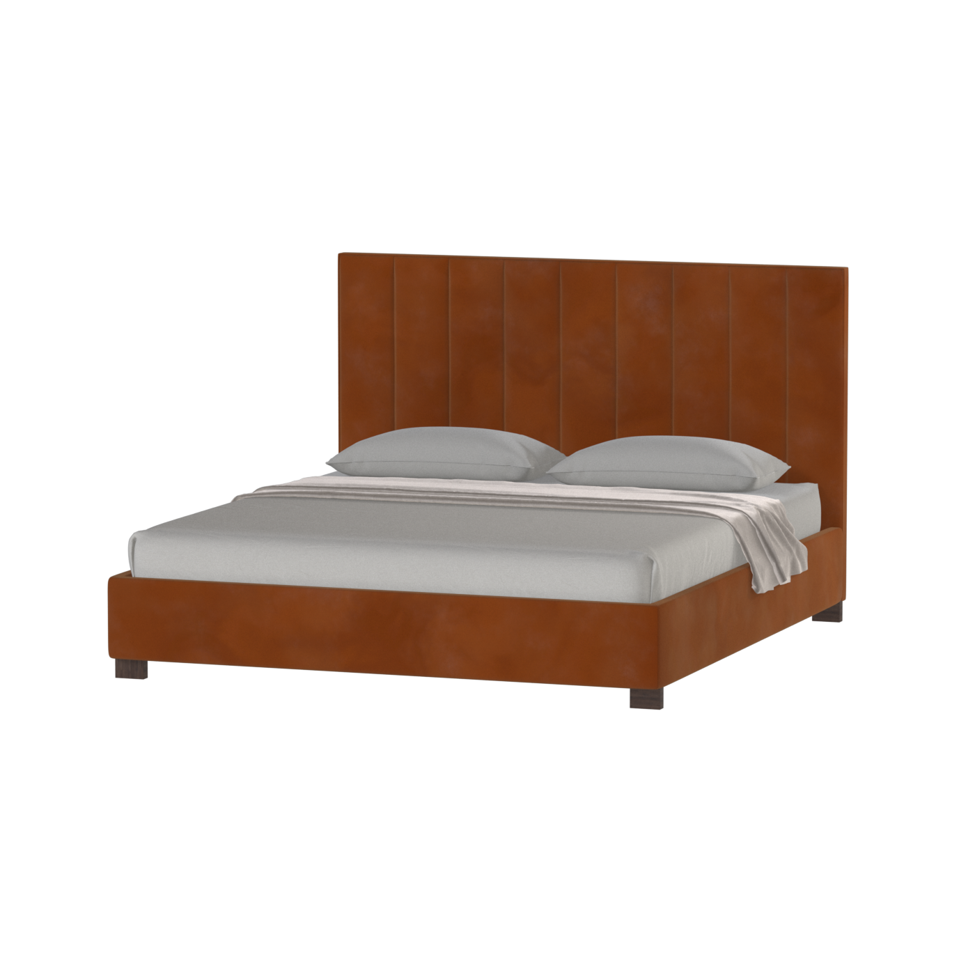 Ava High Headboard Bed in Luxe Fabric