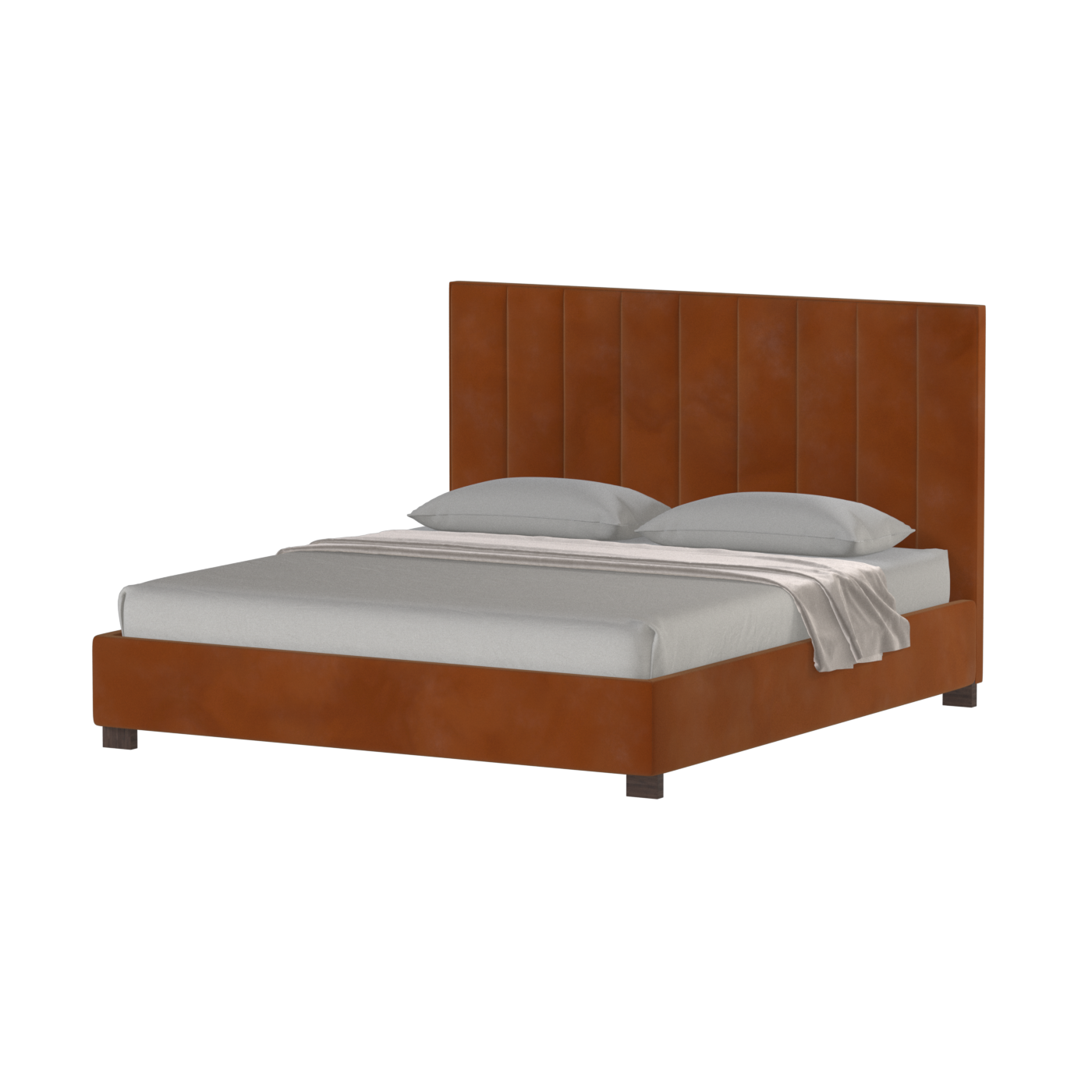 Ava High Headboard Bed in Luxe Fabric