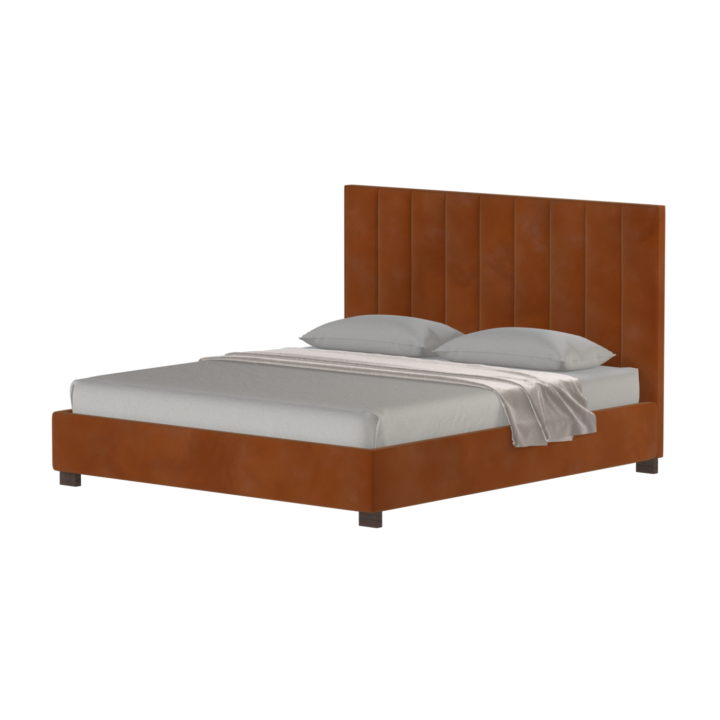 Ava High Headboard Bed in Luxe Fabric