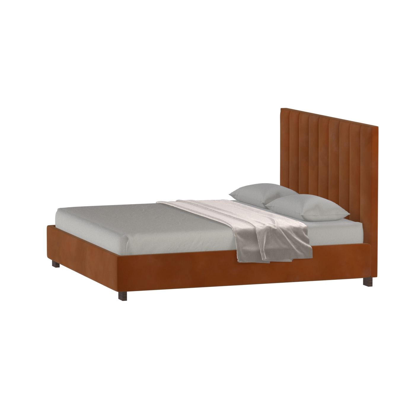 Ava High Headboard Bed in Luxe Fabric