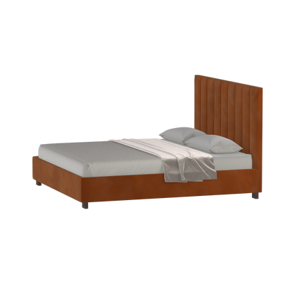 Ava High Headboard Bed in Luxe Fabric
