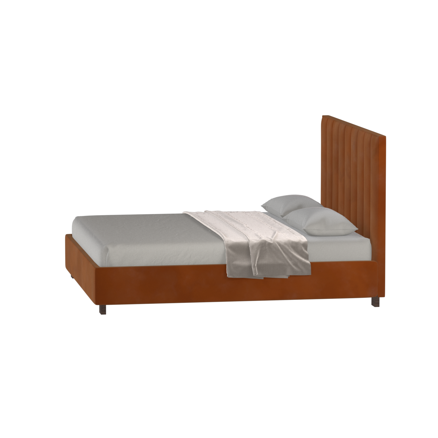 Ava High Headboard Bed in Luxe Fabric