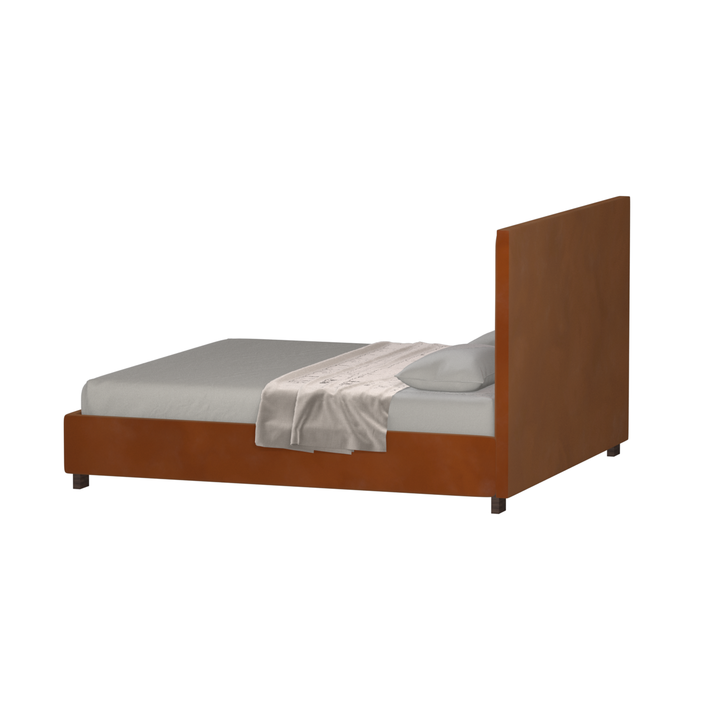 Ava High Headboard Bed in Luxe Fabric