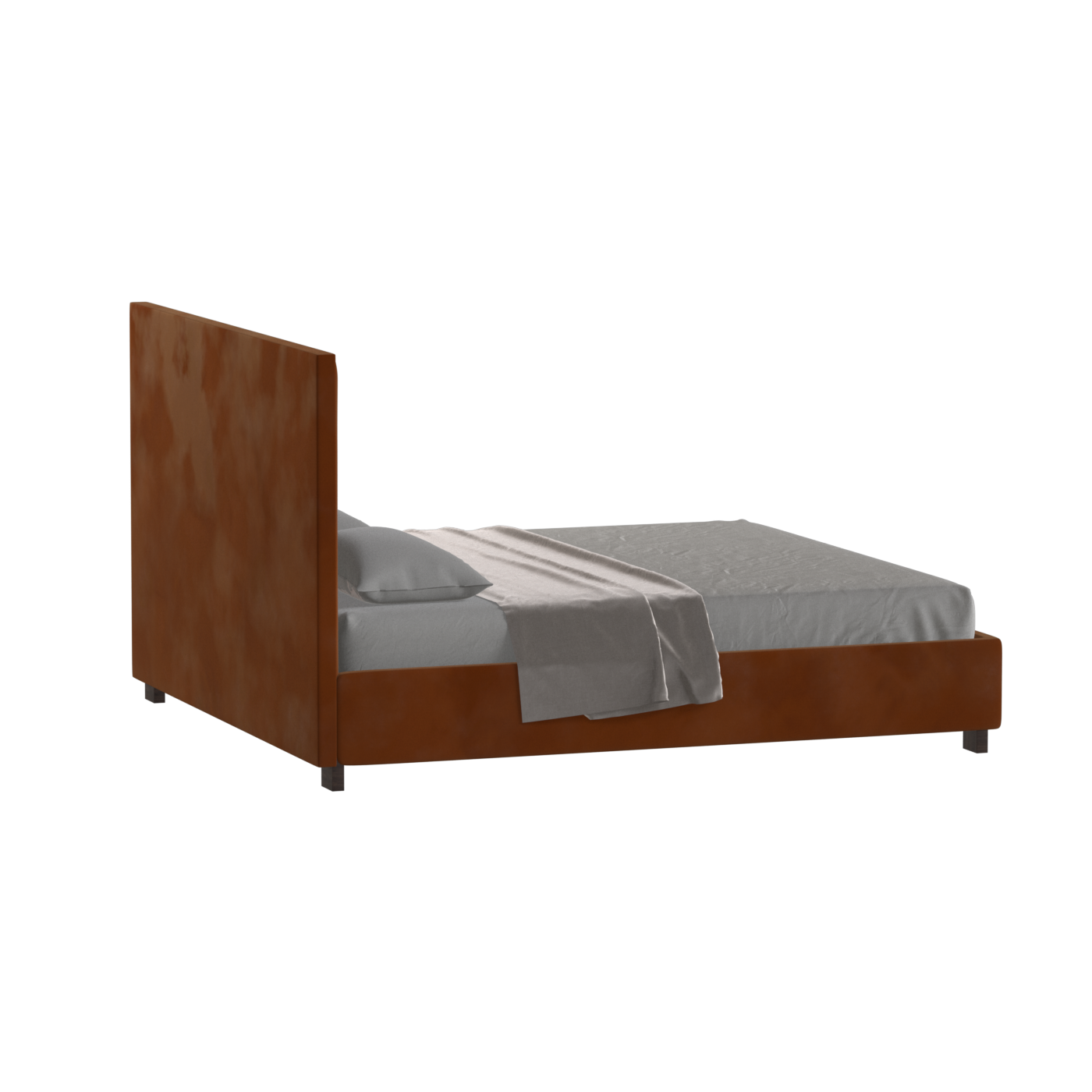 Ava High Headboard Bed in Luxe Fabric