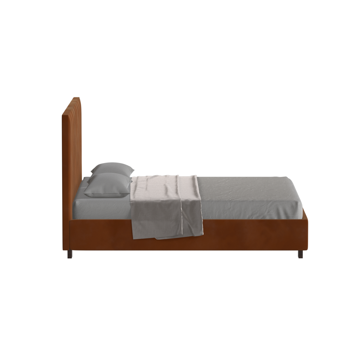 Ava High Headboard Bed in Luxe Fabric