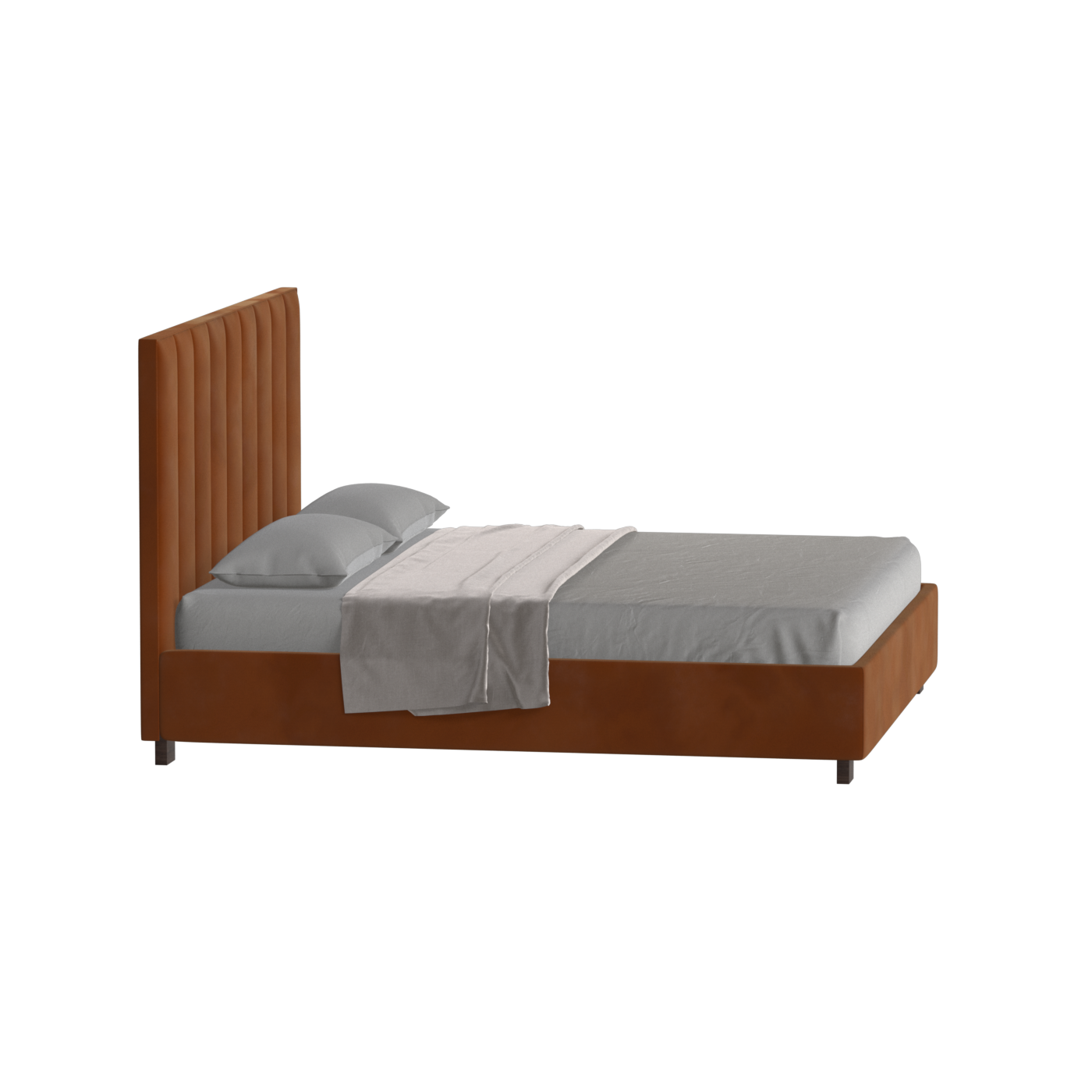 Ava High Headboard Bed in Luxe Fabric