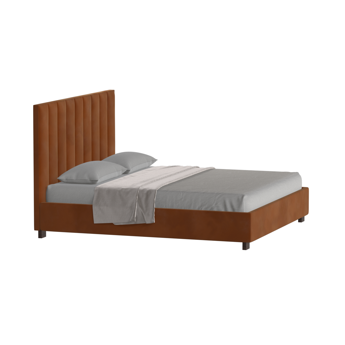 Ava High Headboard Bed in Luxe Fabric