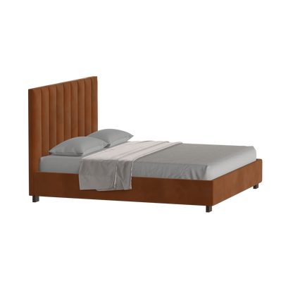 Ava High Headboard Bed in Luxe Fabric