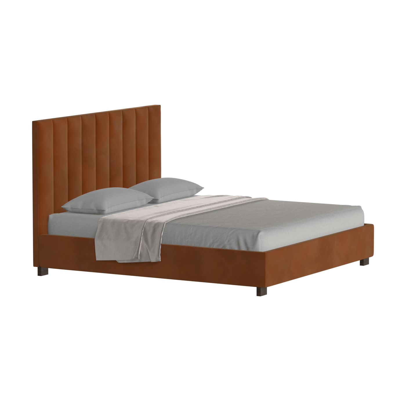 Ava High Headboard Bed in Luxe Fabric
