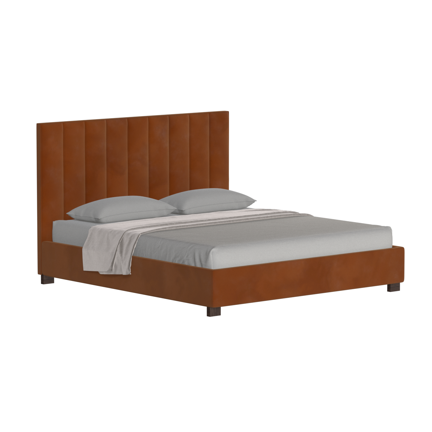 Ava High Headboard Bed in Luxe Fabric