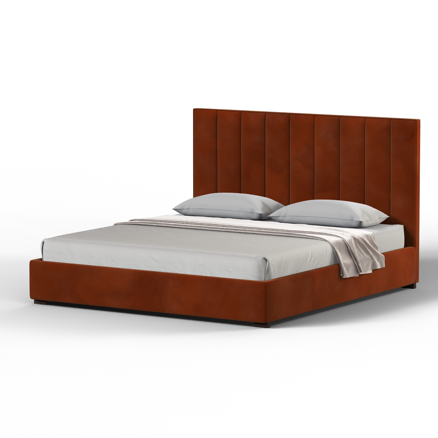 Ava High Headboard Bed in Luxe Fabric