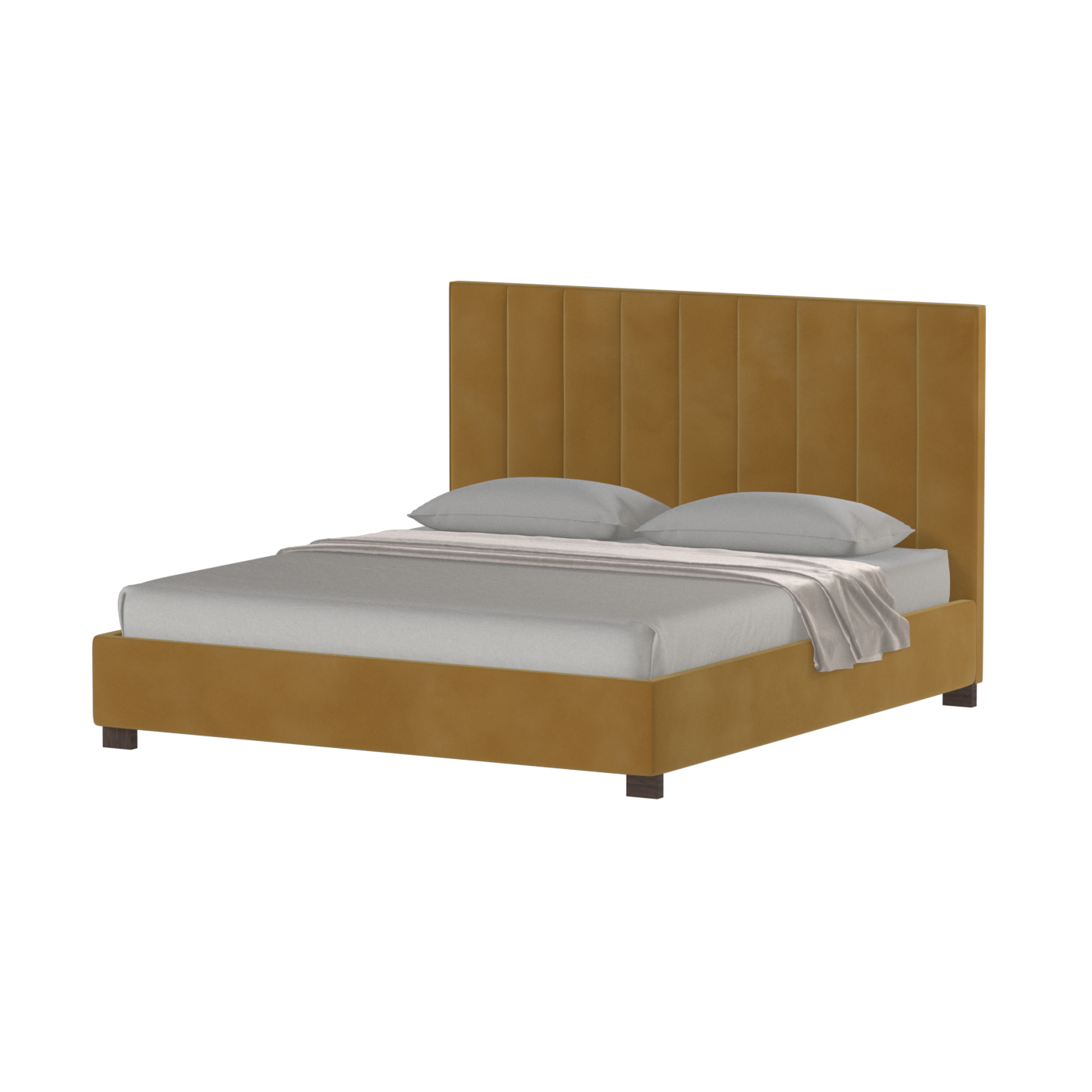Ava High Headboard Bed in Luxe Fabric