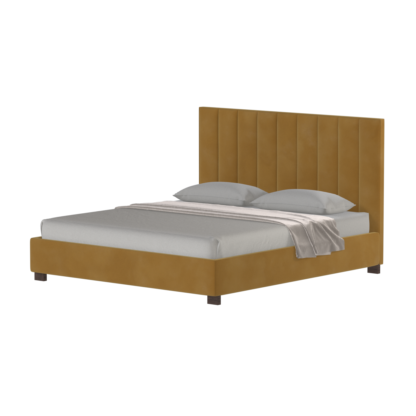 Ava High Headboard Bed in Luxe Fabric