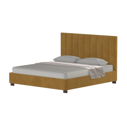 Ava High Headboard Bed in Luxe Fabric
