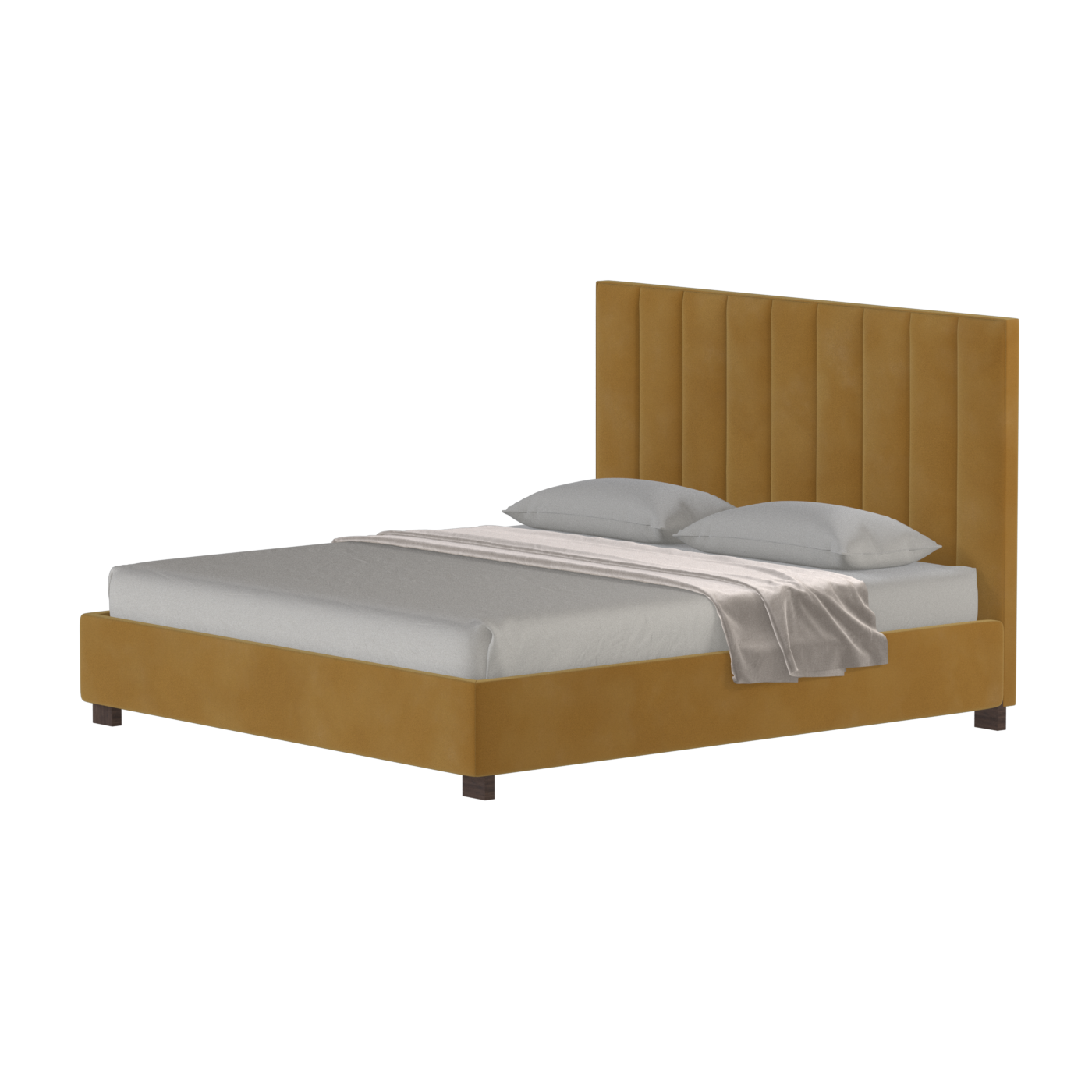 Ava High Headboard Bed in Luxe Fabric