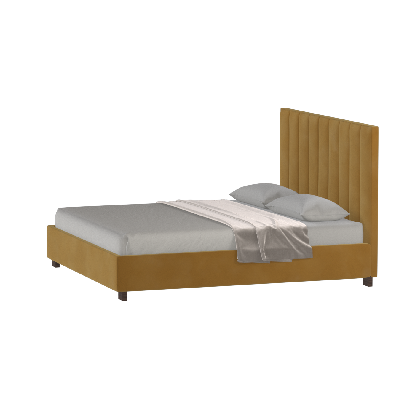 Ava High Headboard Bed in Luxe Fabric