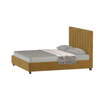 Ava High Headboard Bed in Luxe Fabric