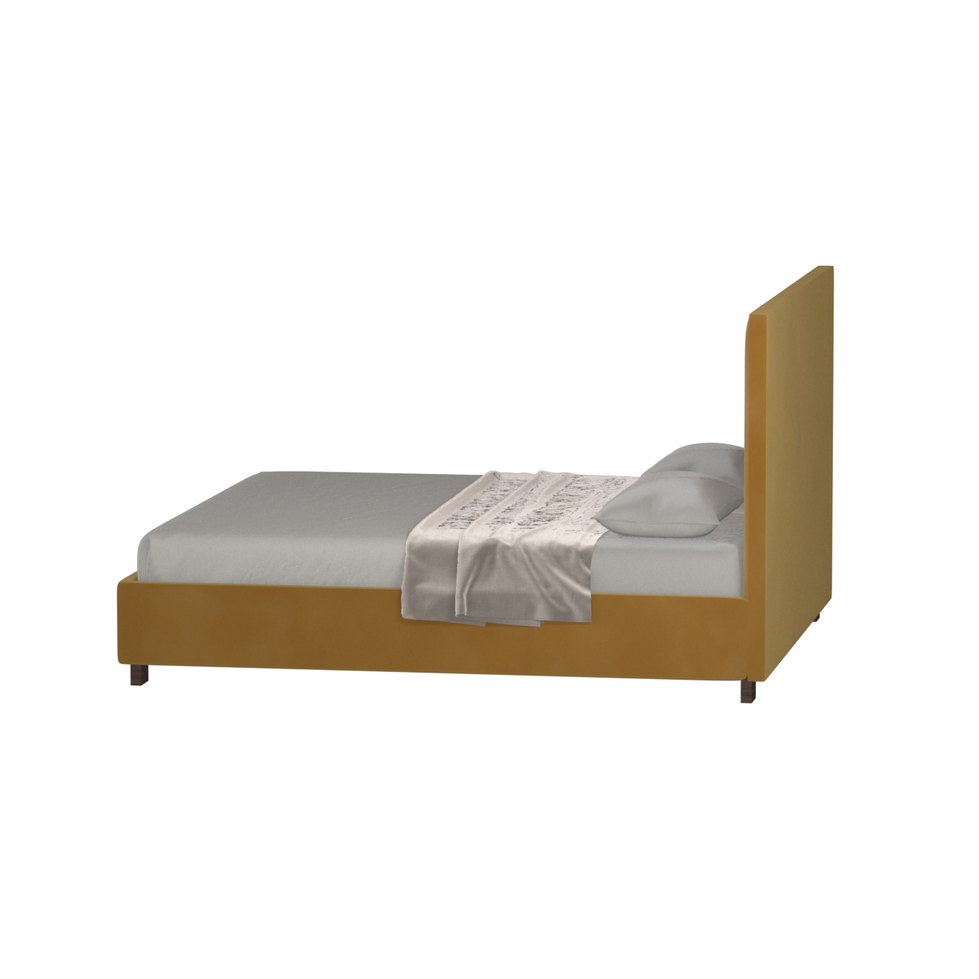 Ava High Headboard Bed in Luxe Fabric