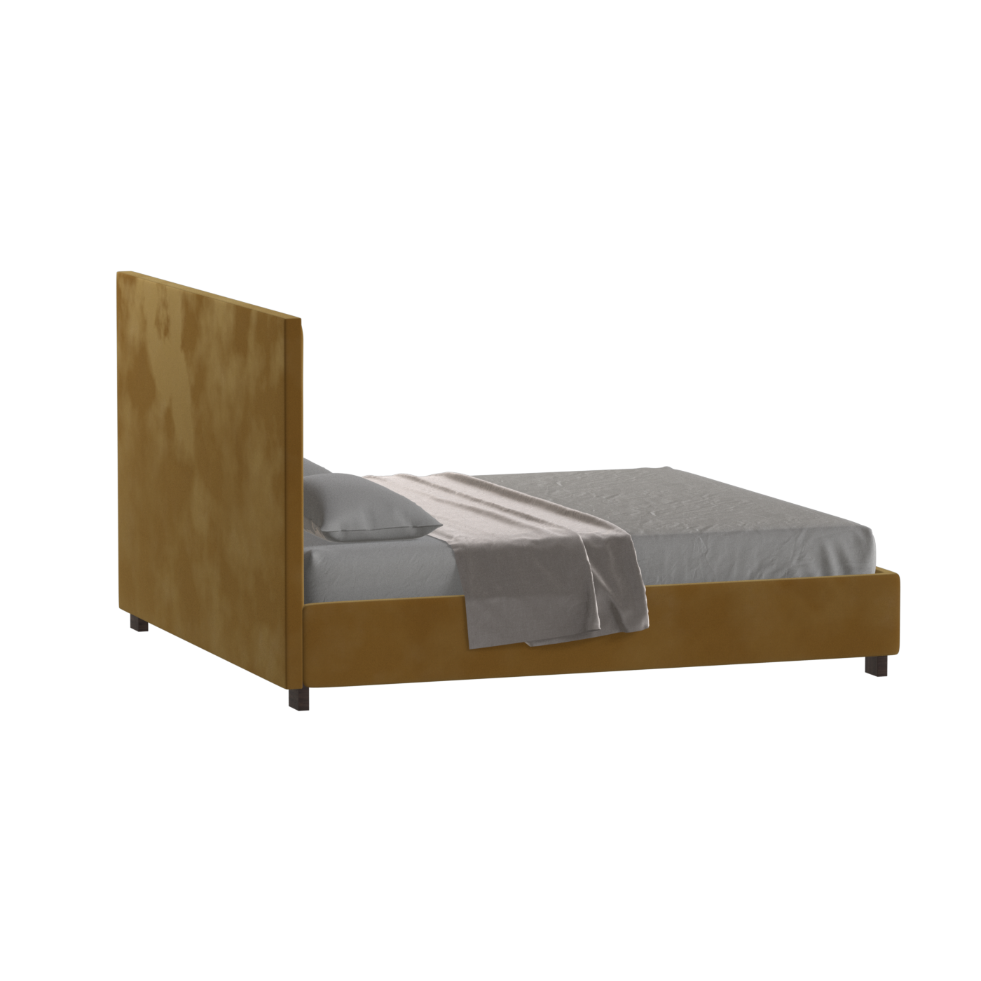 Ava High Headboard Bed in Luxe Fabric
