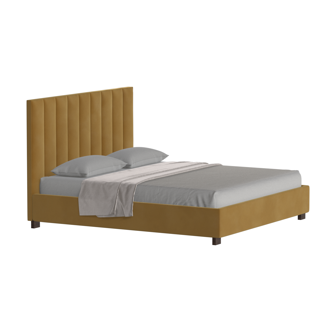 Ava High Headboard Bed in Luxe Fabric