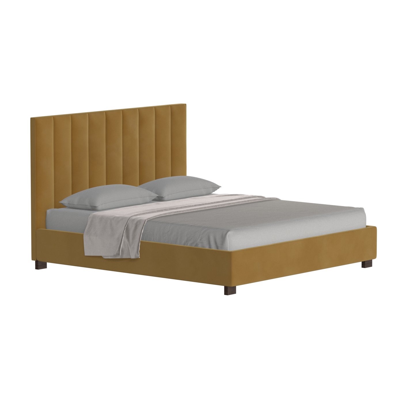 Ava High Headboard Bed in Luxe Fabric