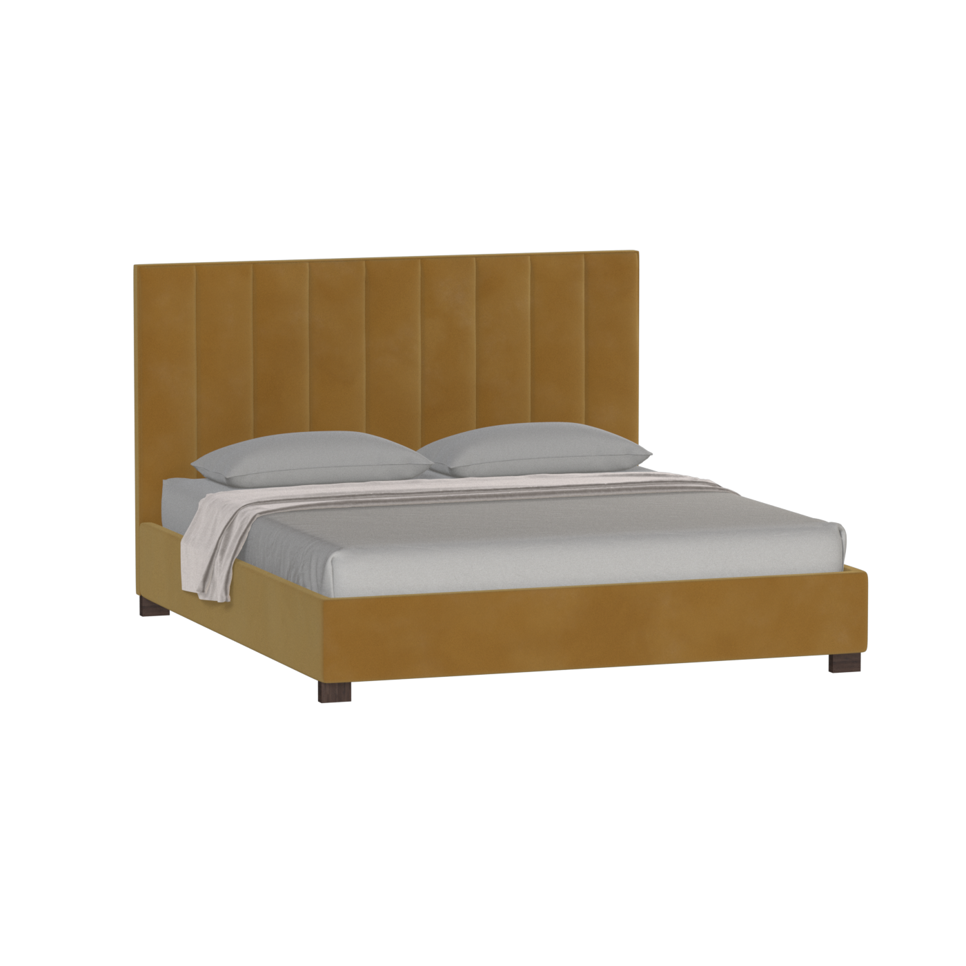 Ava High Headboard Bed in Luxe Fabric