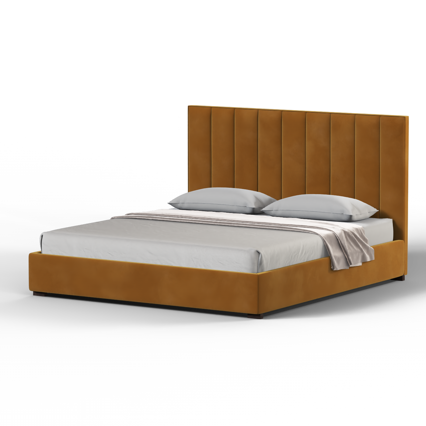 Ava High Headboard Bed in Luxe Fabric