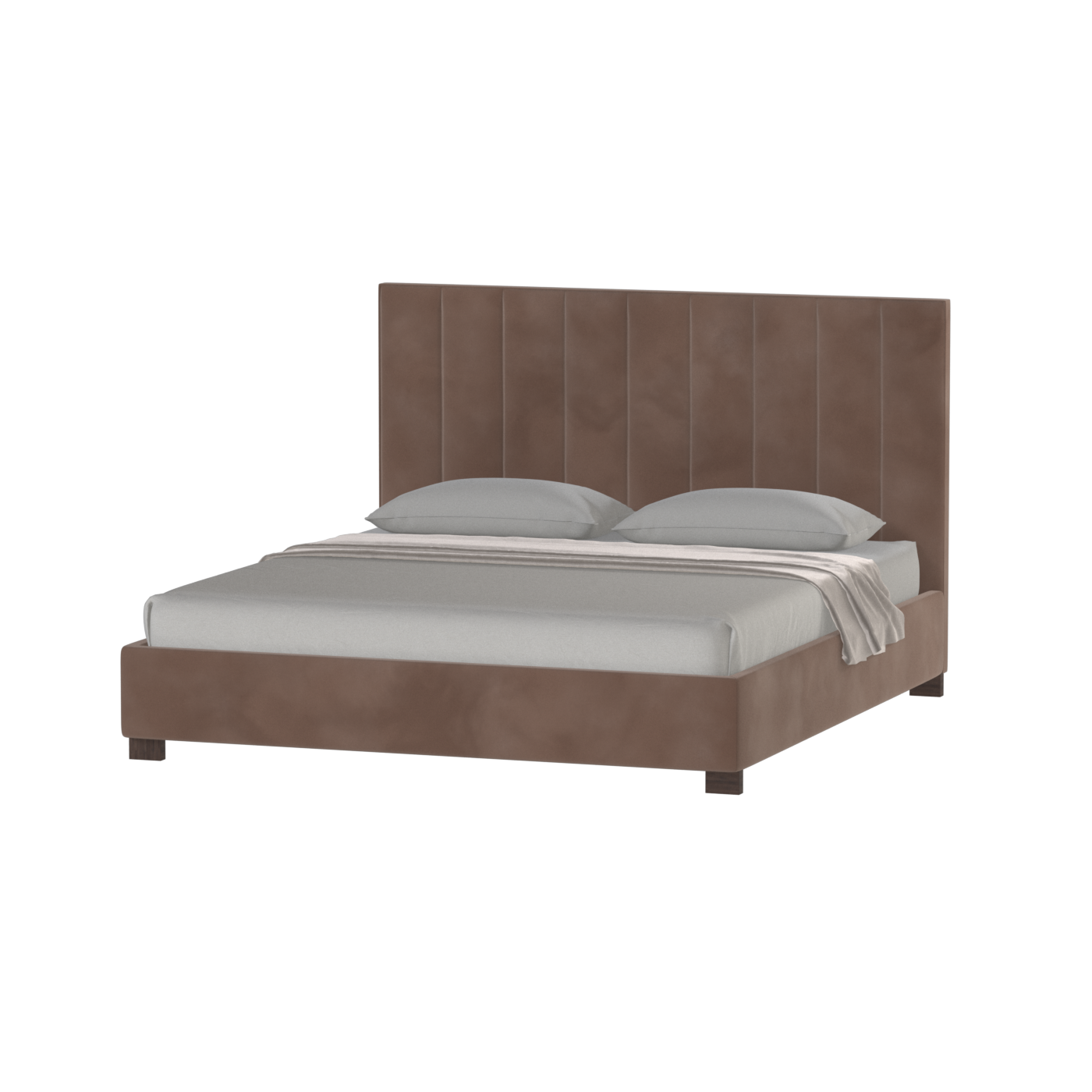 Ava High Headboard Bed in Luxe Fabric