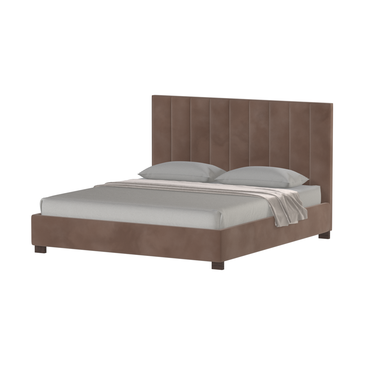 Ava High Headboard Bed in Luxe Fabric