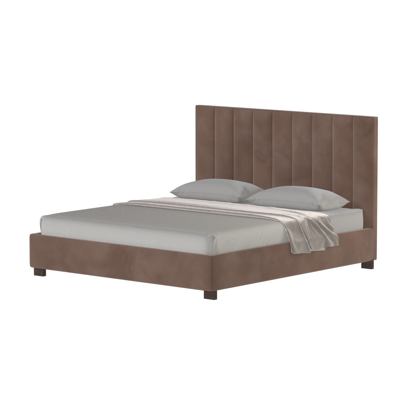 Ava High Headboard Bed in Luxe Fabric