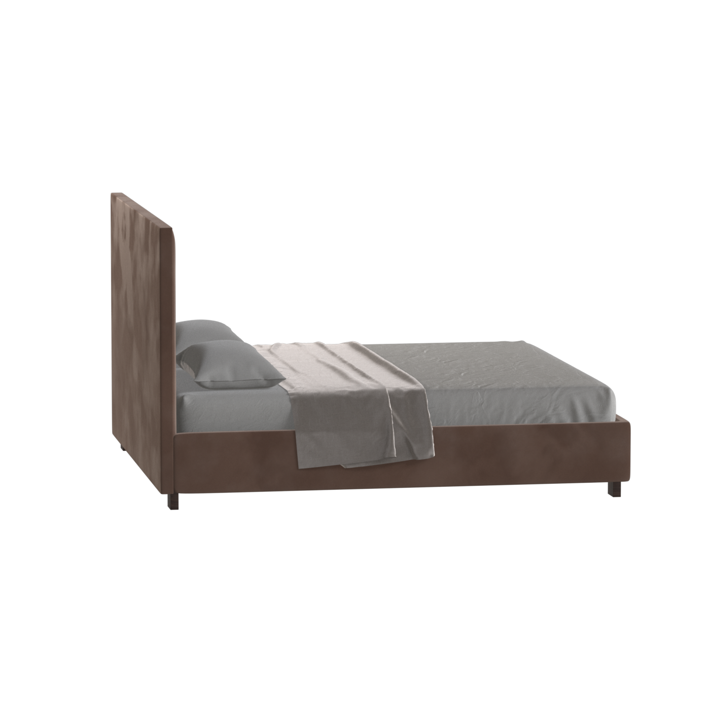 Ava High Headboard Bed in Luxe Fabric