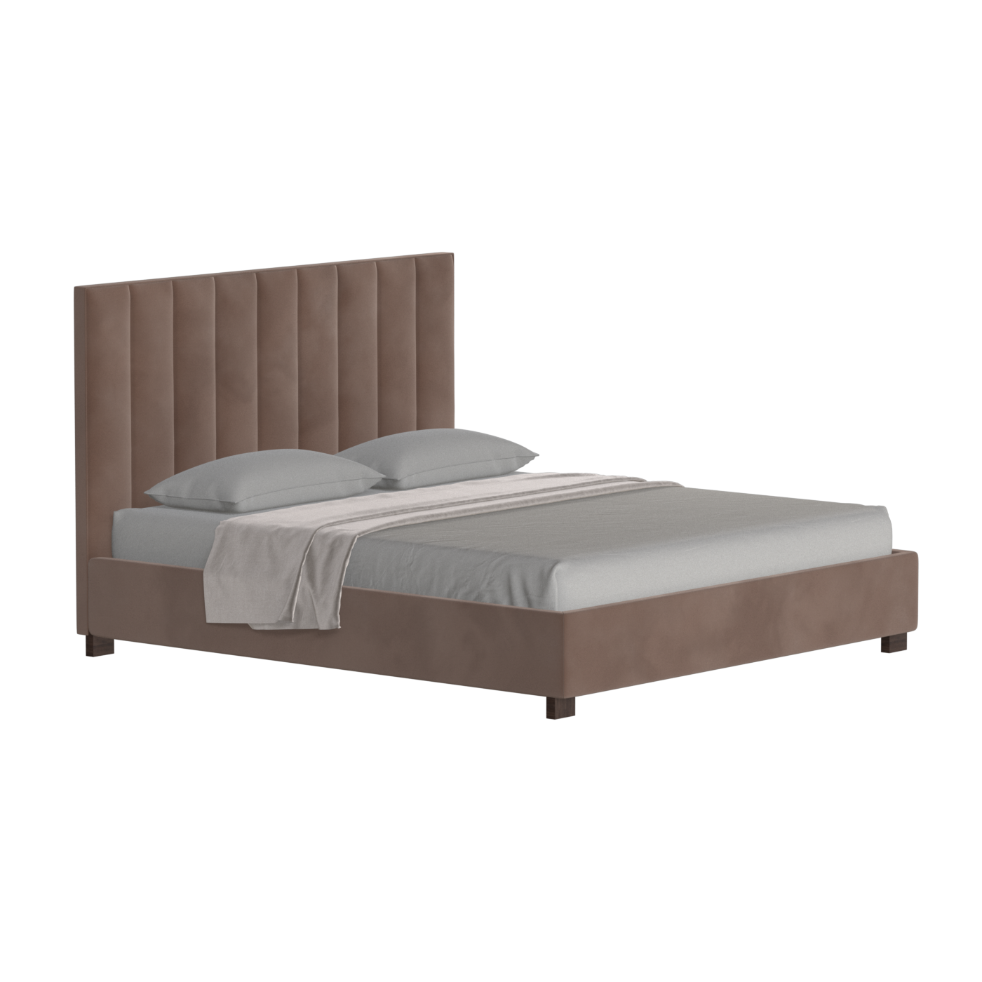 Ava High Headboard Bed in Luxe Fabric