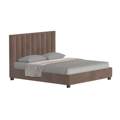 Ava High Headboard Bed in Luxe Fabric