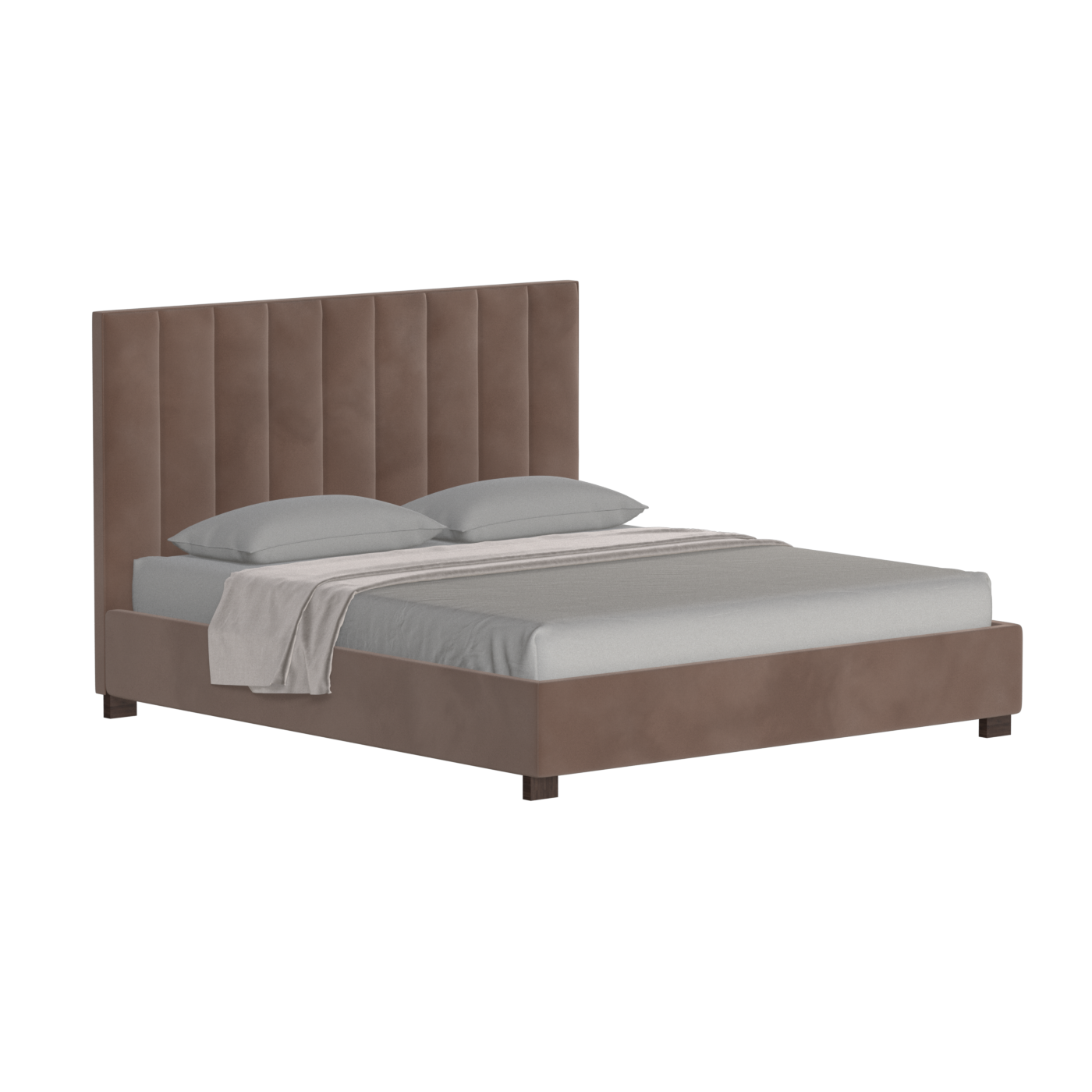 Ava High Headboard Bed in Luxe Fabric