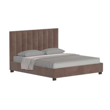 Ava High Headboard Bed in Luxe Fabric