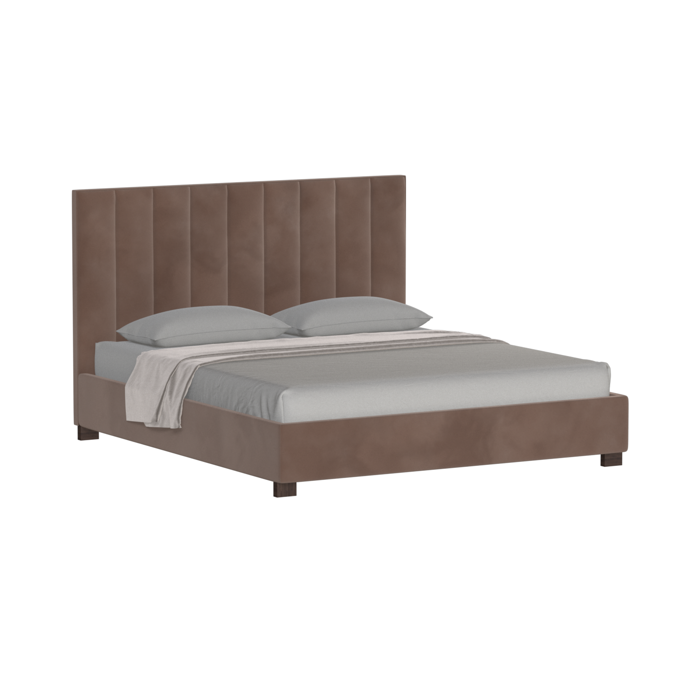 Ava High Headboard Bed in Luxe Fabric