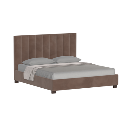 Ava High Headboard Bed in Luxe Fabric