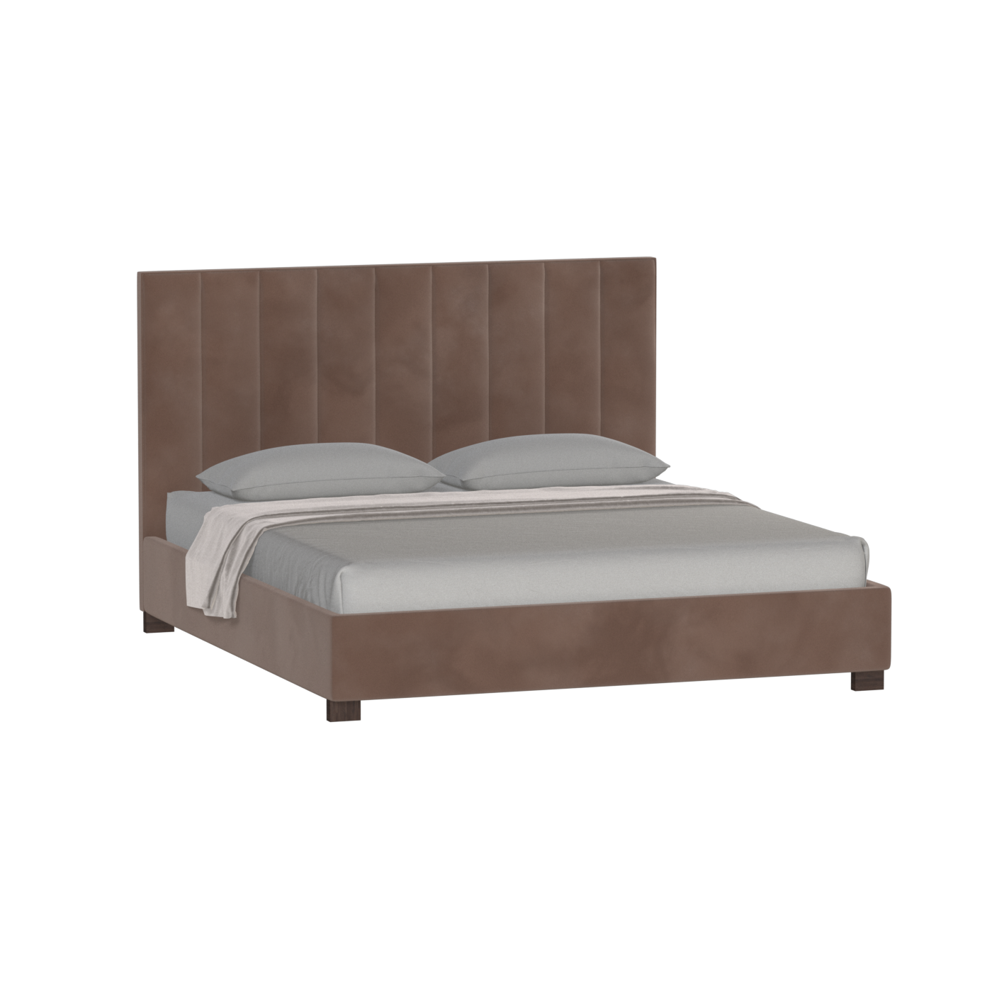 Ava High Headboard Bed in Luxe Fabric