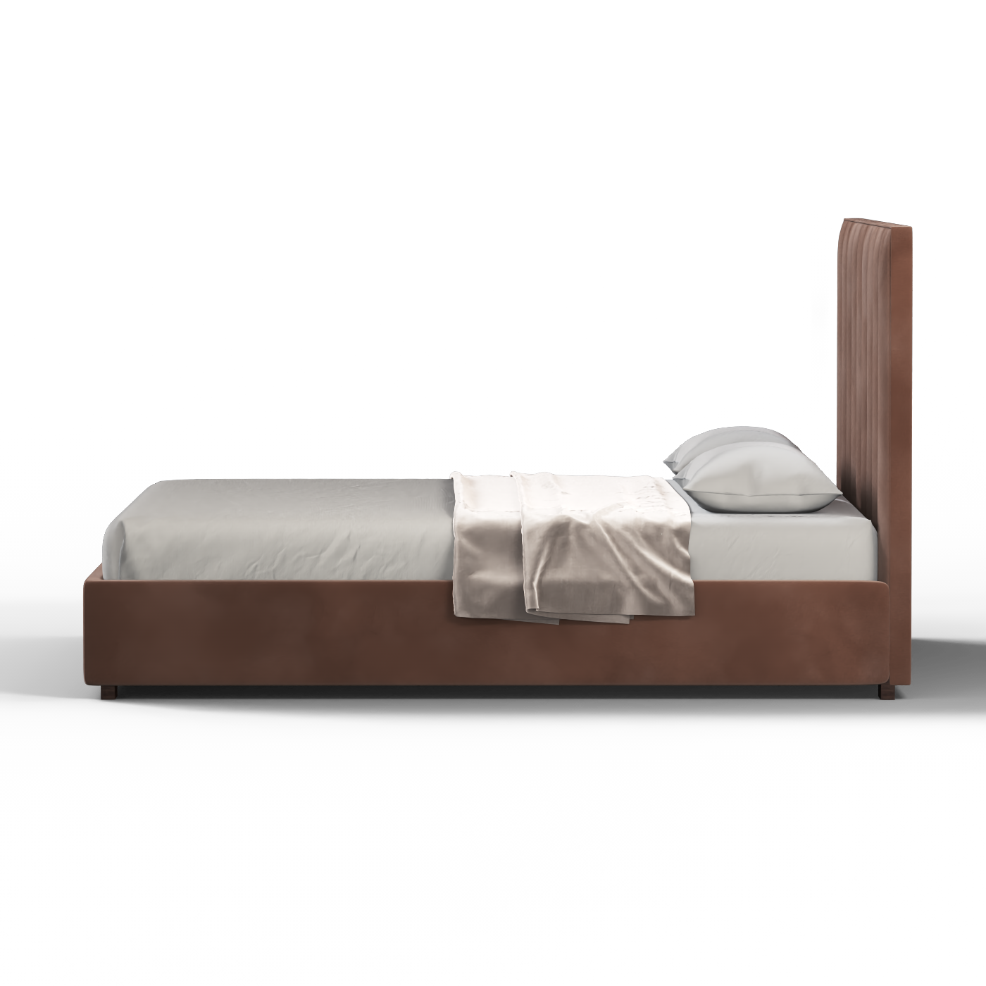 Ava High Headboard Bed in Luxe Fabric