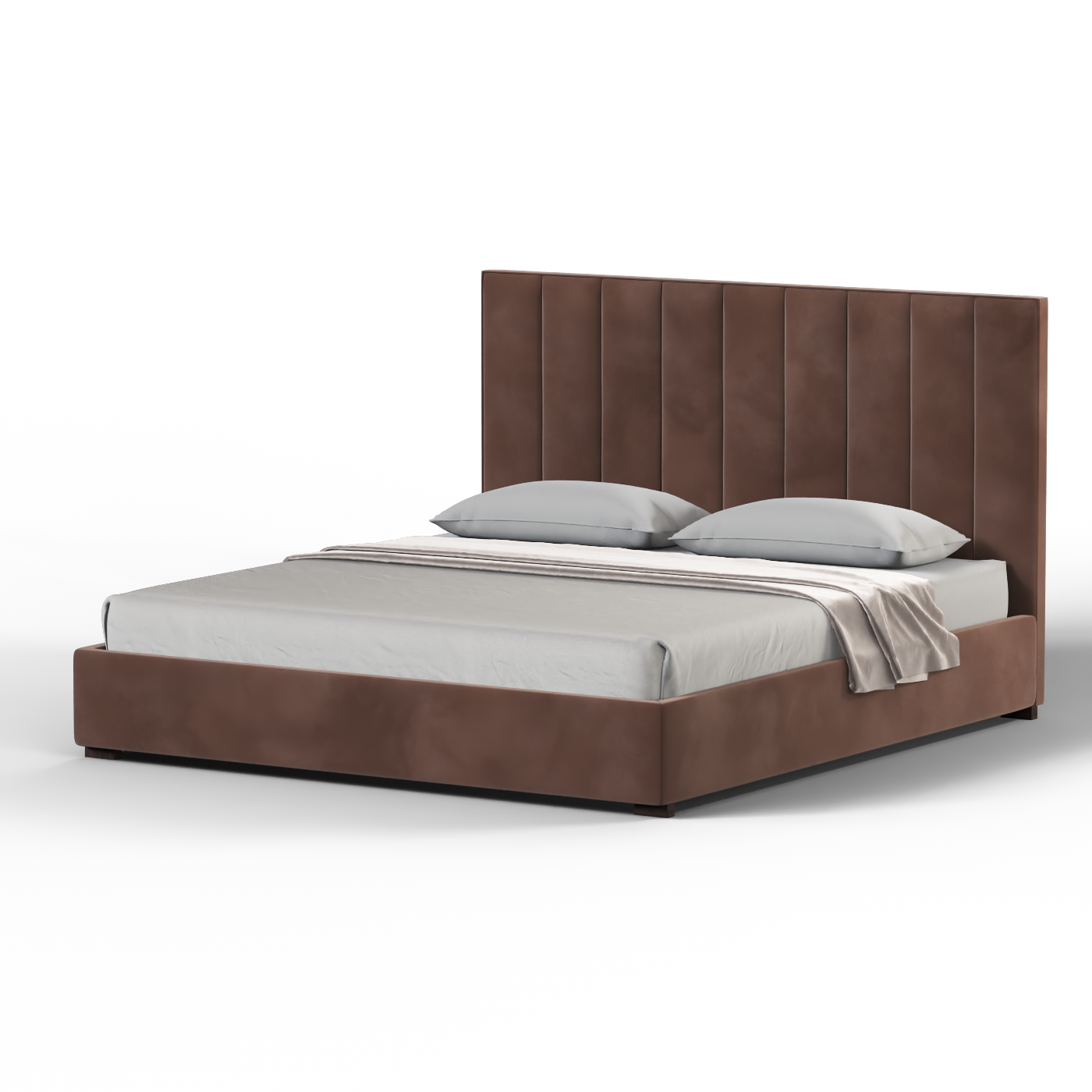 Ava High Headboard Bed in Luxe Fabric