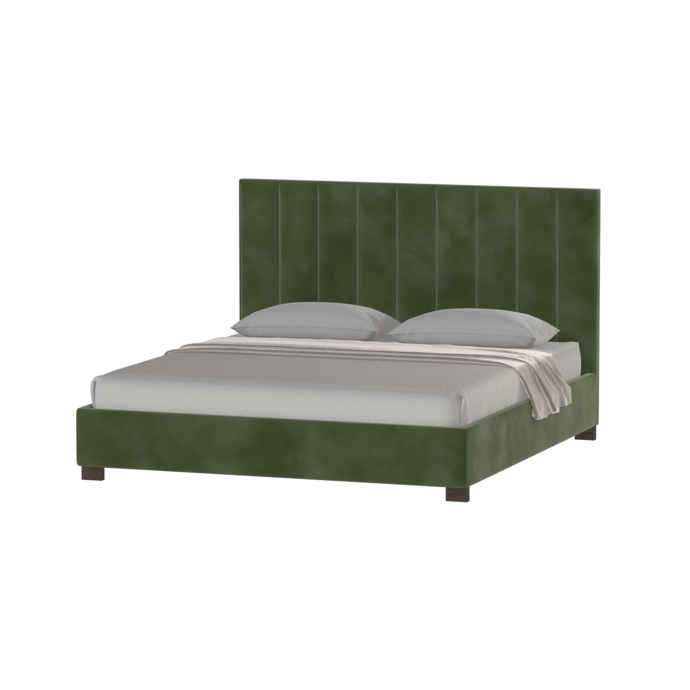 Ava High Headboard Bed in Luxe Fabric