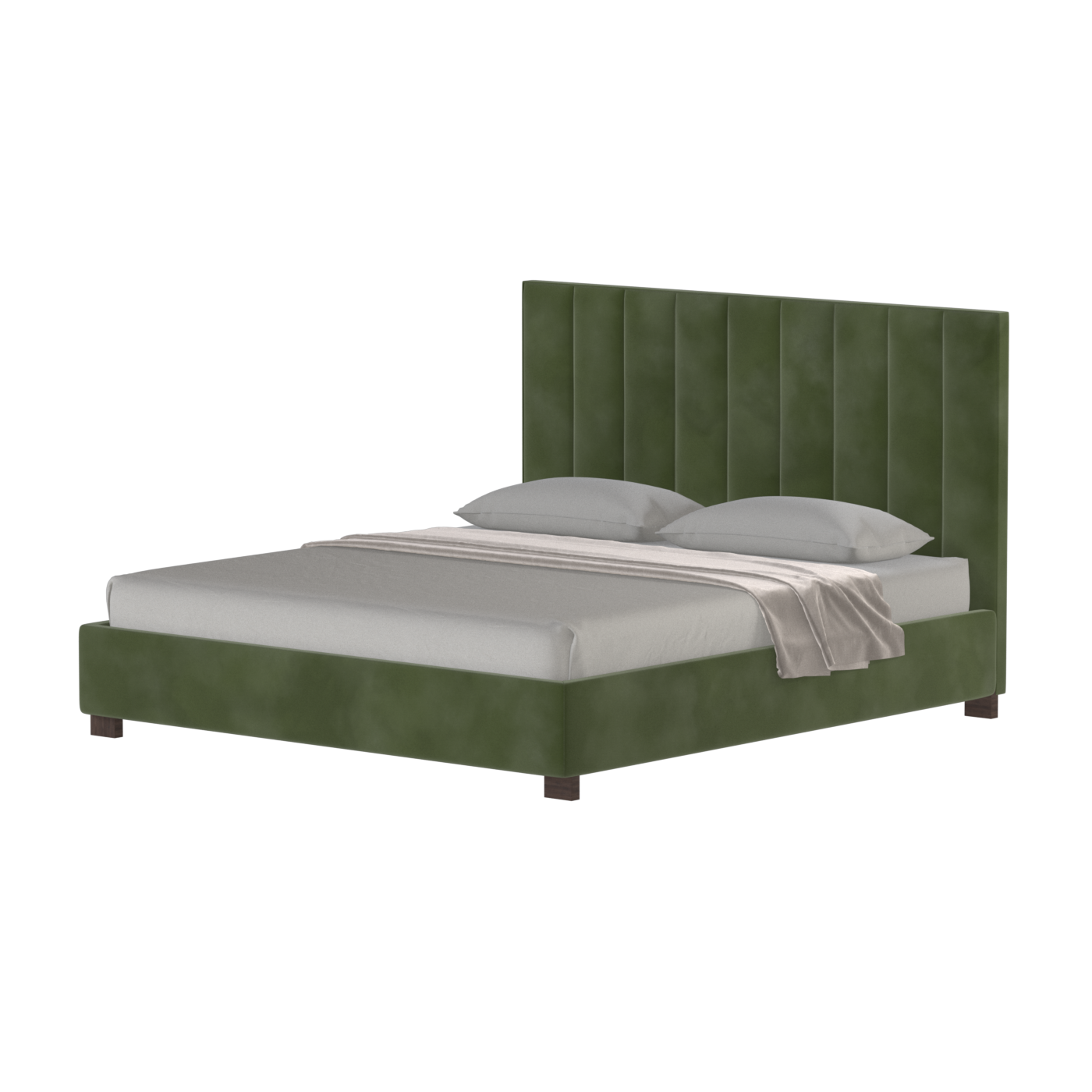 Ava High Headboard Bed in Luxe Fabric