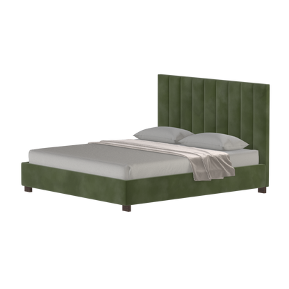 Ava High Headboard Bed in Luxe Fabric