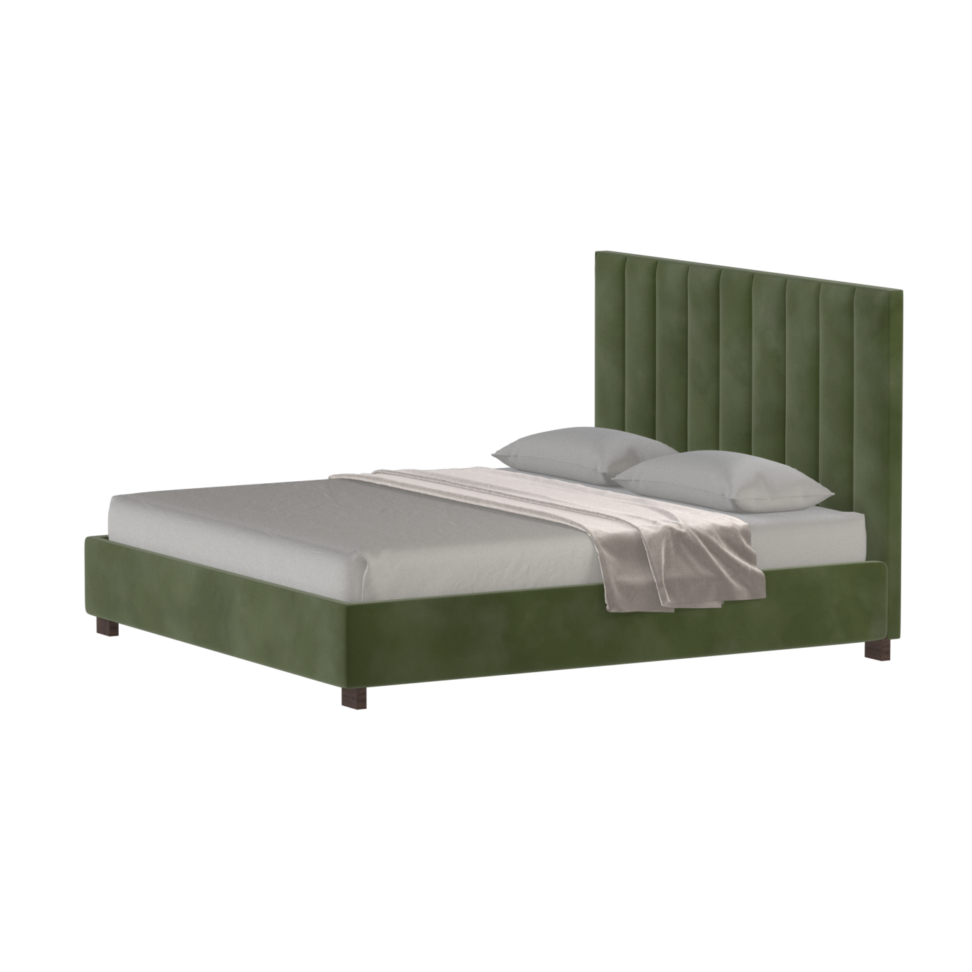 Ava High Headboard Bed in Luxe Fabric